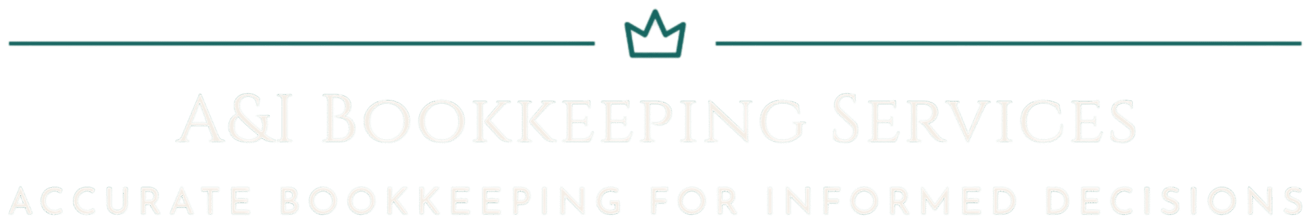 A&J Bookkeeping Services logo with a crown symbol above the name and the tagline "Accurate Bookkeeping for Informed Decisions" below.